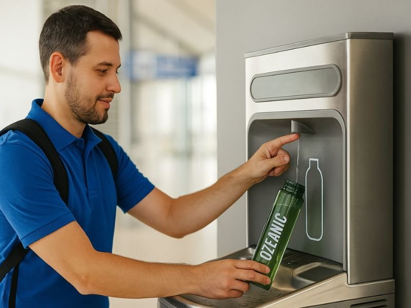 Diagrama de la botella de agua con ozono